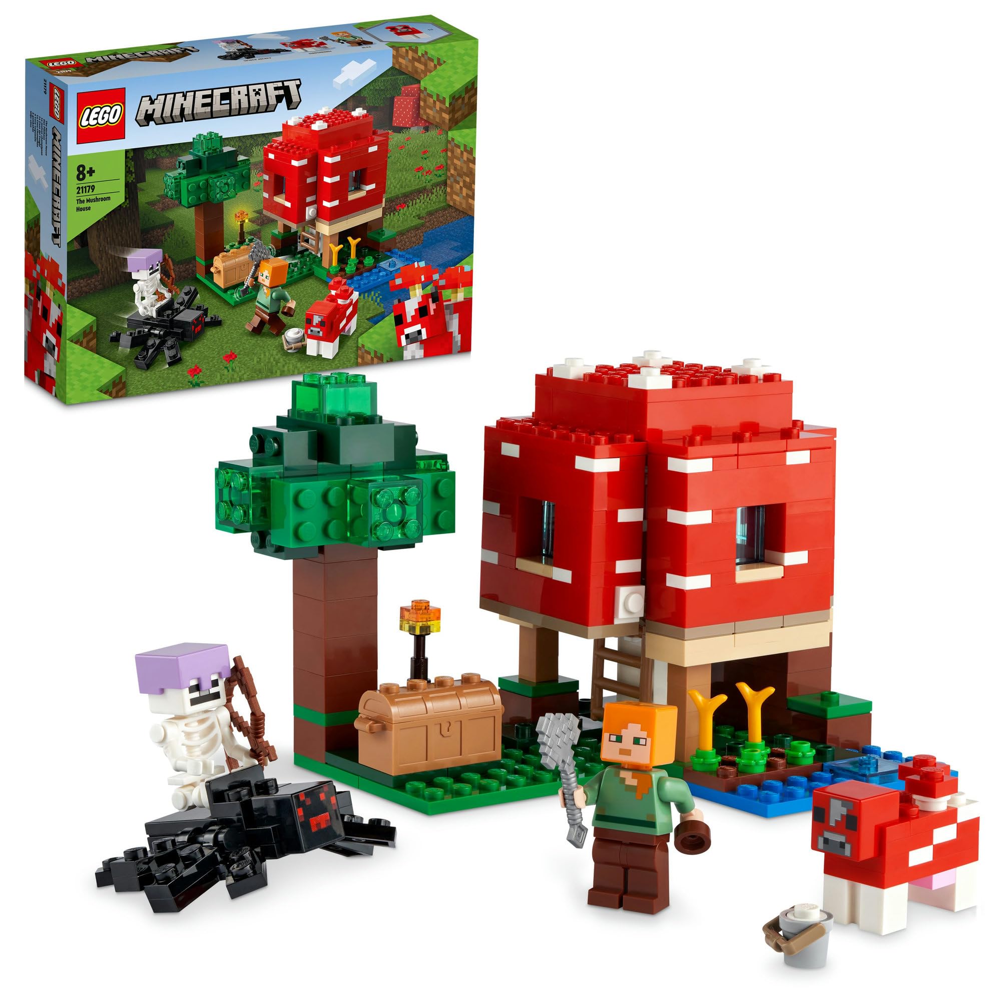 Игрушка LEGO Minecraft Грибной Дом - Идеальный Подарок на День Рождения, Рождество, для Мальчиков и Девочек от 8, 9, 10 лет. Товары для Minecraft. предмет номер. 21179