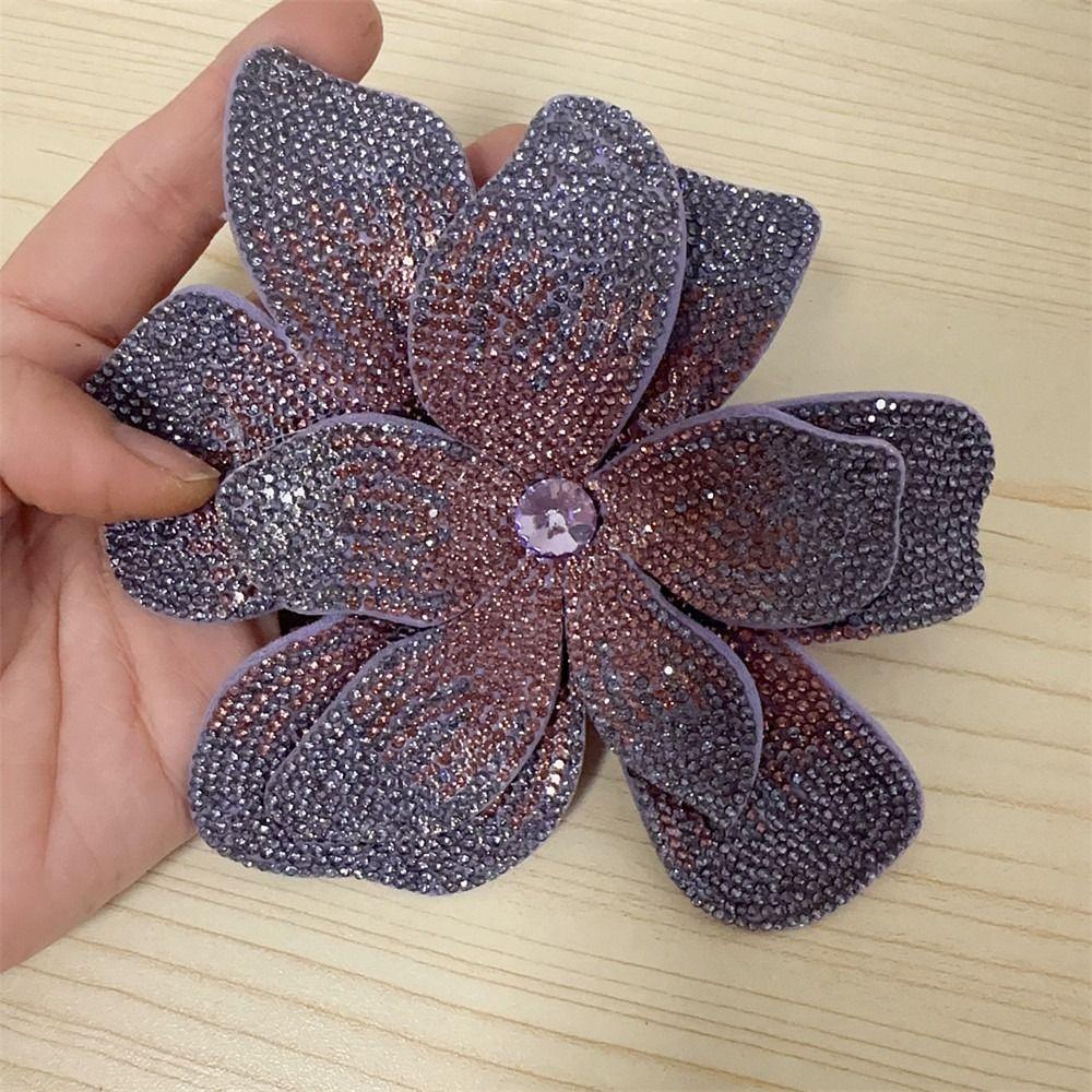 Sparkling Flower Brooch Fabrics DIY Craft Sewing Supplies Sew-On Applique Bag Decoration
