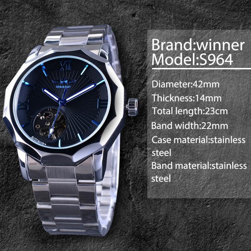 Mens Automatic Mechanical Watch With Hollow Design Fashion Casual Stainless Steel Buckle Alloy Strap