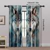 2pcs, Fashionable Curtains 2D print Wolf Dreamcatcher Prints Fabric (without rod) Versatile All Use for Bedroom, Living Room,