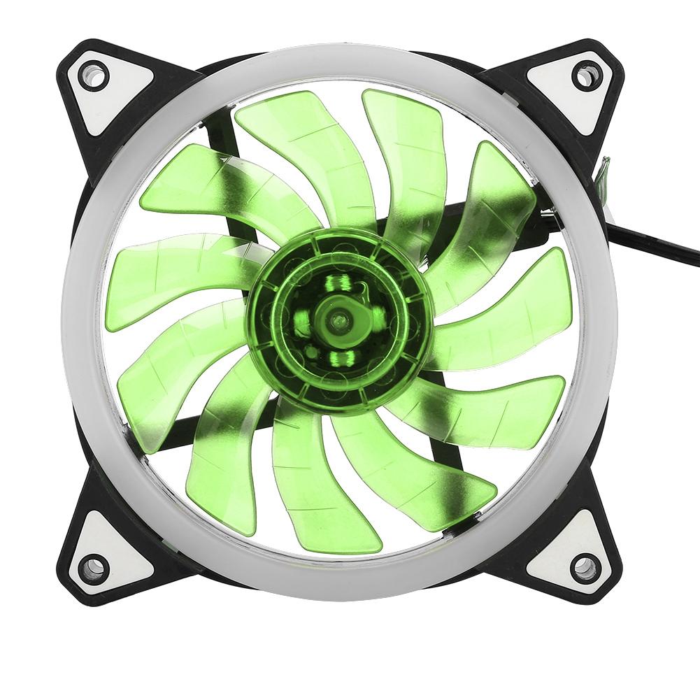 FANRS18 12V DC 120mm LED Ventilátor do skříně s dvojitým otvorem a více rozhraní pro chlazení (Zelená)