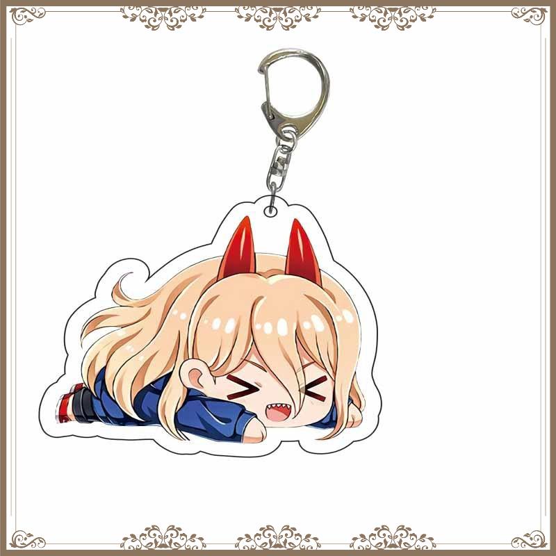 Pochita Makima Chainsaw Man Anime Keychain Cute Cartoon Manga Acrylic Bag Keyrings Baji Fans Trendy Collections