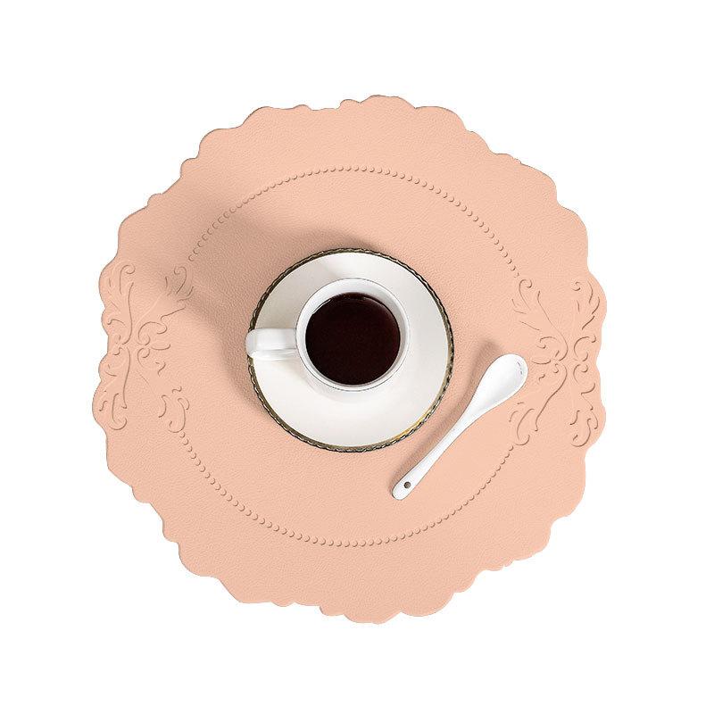 Leather Placemat Ins Wind Retro Dining Table Mat European Creative Thermal Insulation Mat Nordic Waterproof and Oil-proof Western Dining Mat