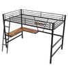 Strong Carrying Capacity Children Bed with L-shaped Bookshelf Ladder Metal Frame Loft Bed Home
