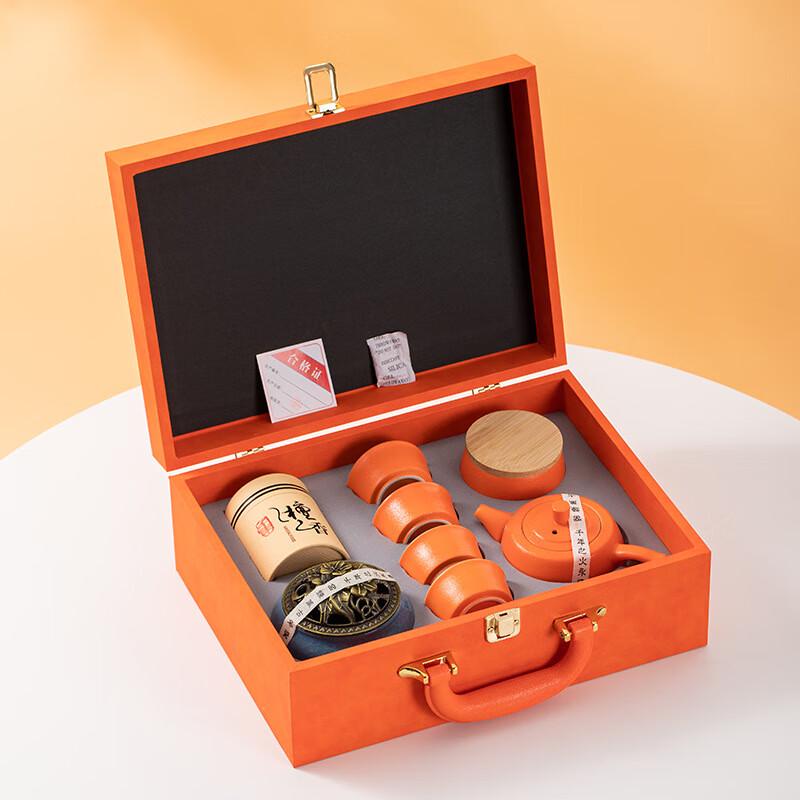 Zhuijia Blue Ceramic Tea Set (1 Pot, 4 Cups)