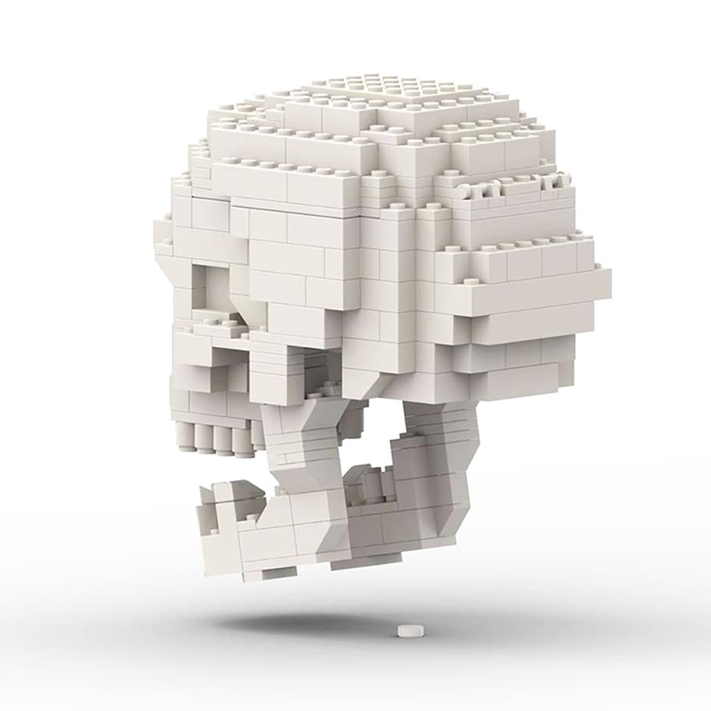 Non-Toxic Moc 41161 Human'S Skull Brain Building Blocks Scientific Simulation Terror Skeleton Enlighten Educational Toy Children Game Gift