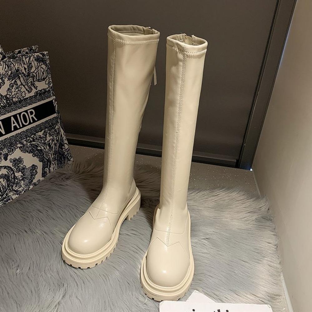 Long Tube Boots Women 2025 Autumn\Winter New Style Thick Sole Thick Heel Fashionable and Slimming Knight Boots platform shoes