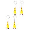 Set of 4 Screaming Surprise Chicken Keychains Miniature Stress Reliever Keyrings Perfect for Cell Phones and Bags - -