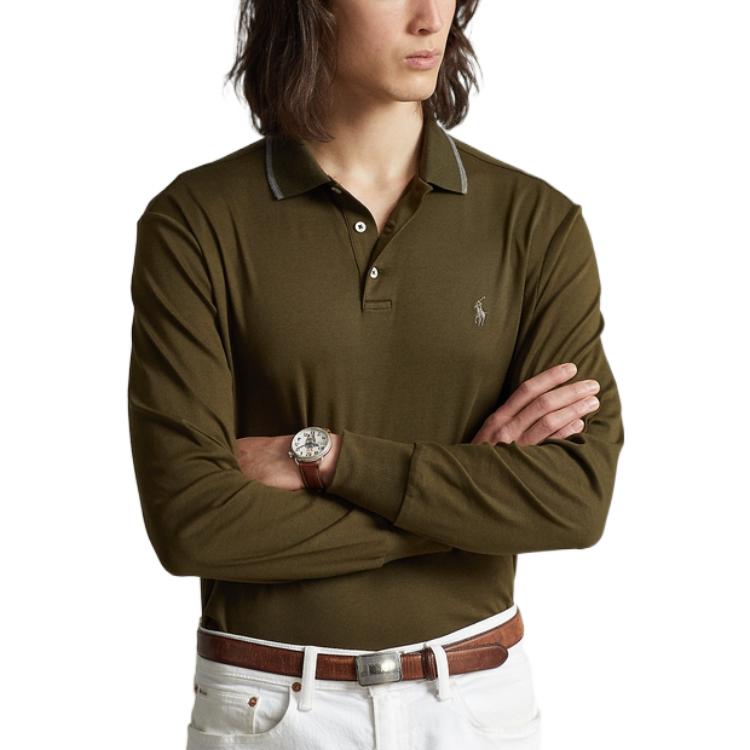 Polo Ralph Lauren FW22 Logo Print Polo Shirt Men tops Green MNPOKNI16822195-300
