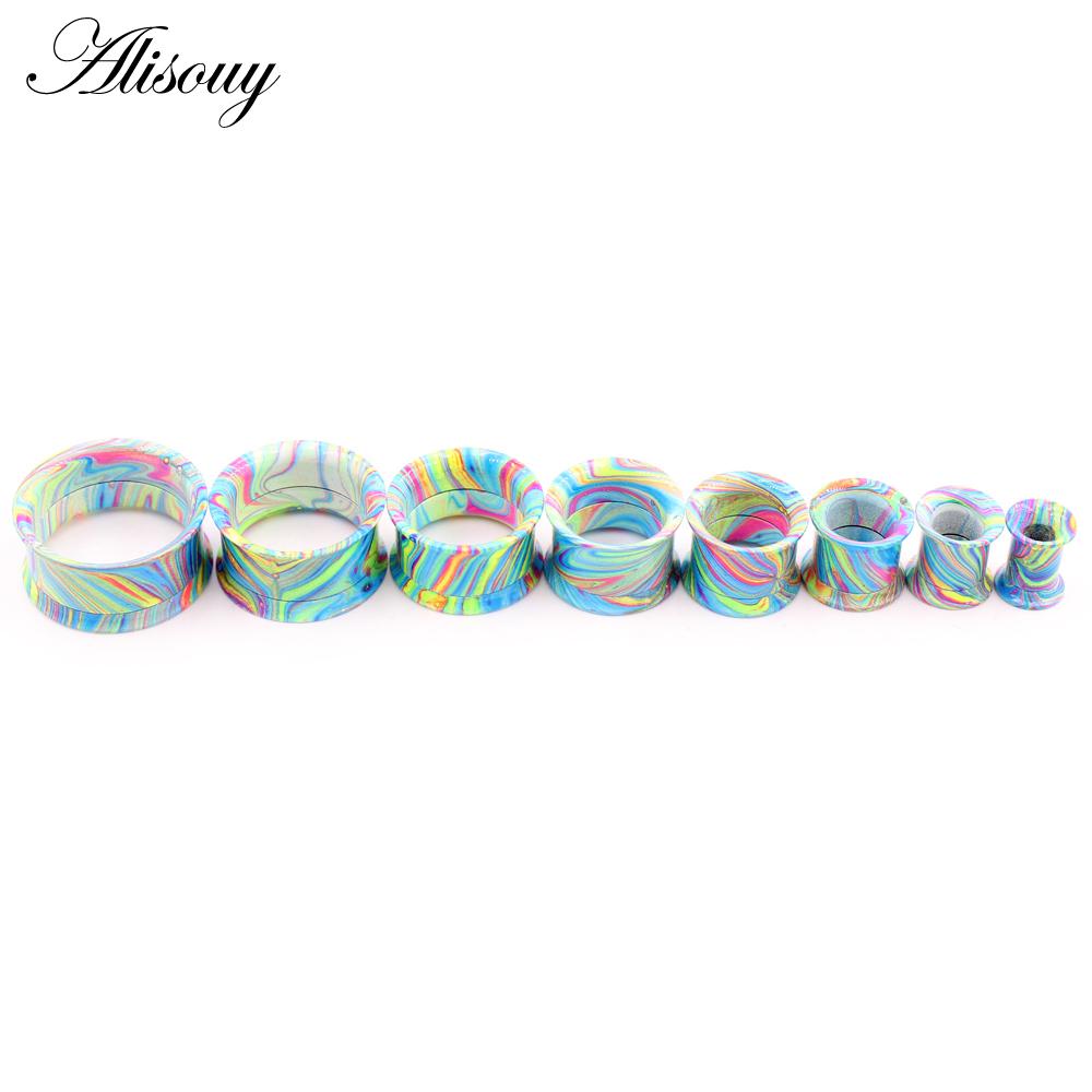 2pcs Baking Alisouy Stainless Paint Steel Screw Ear Flesh Tunnel Plugs Expander Stretcher Double Flared Gauge Piercing Jewelry