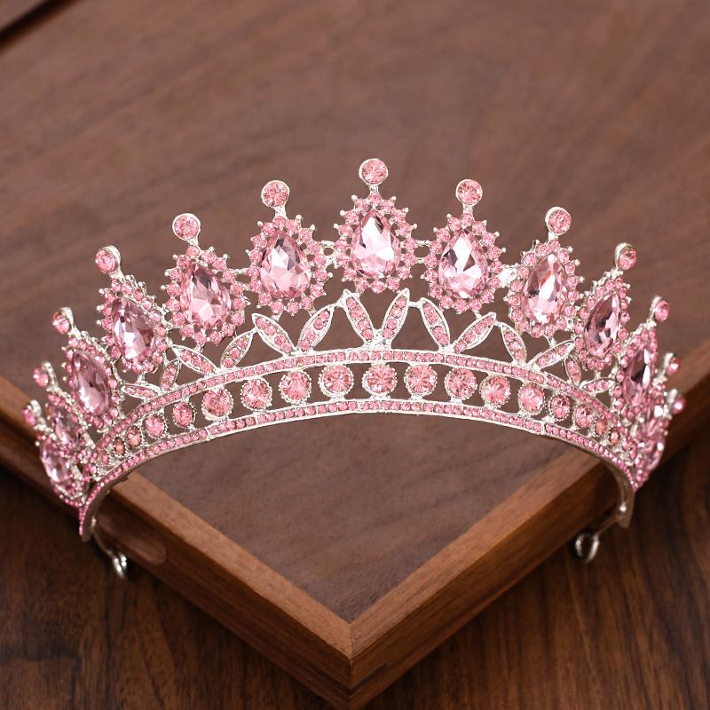 Vintage Barokke Koningin Kroon en Tiara Kristal Strass Kroon Bruids Diadeem Haar Sieraden Bruiloft Haaraccessoires Feest Tiara's
