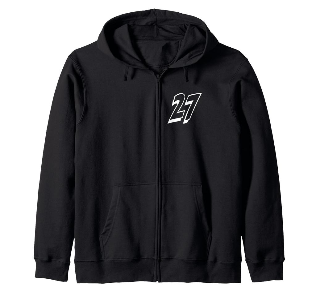 Number Twenty Seven #27 Sports Team Uniform Zip Hoodie