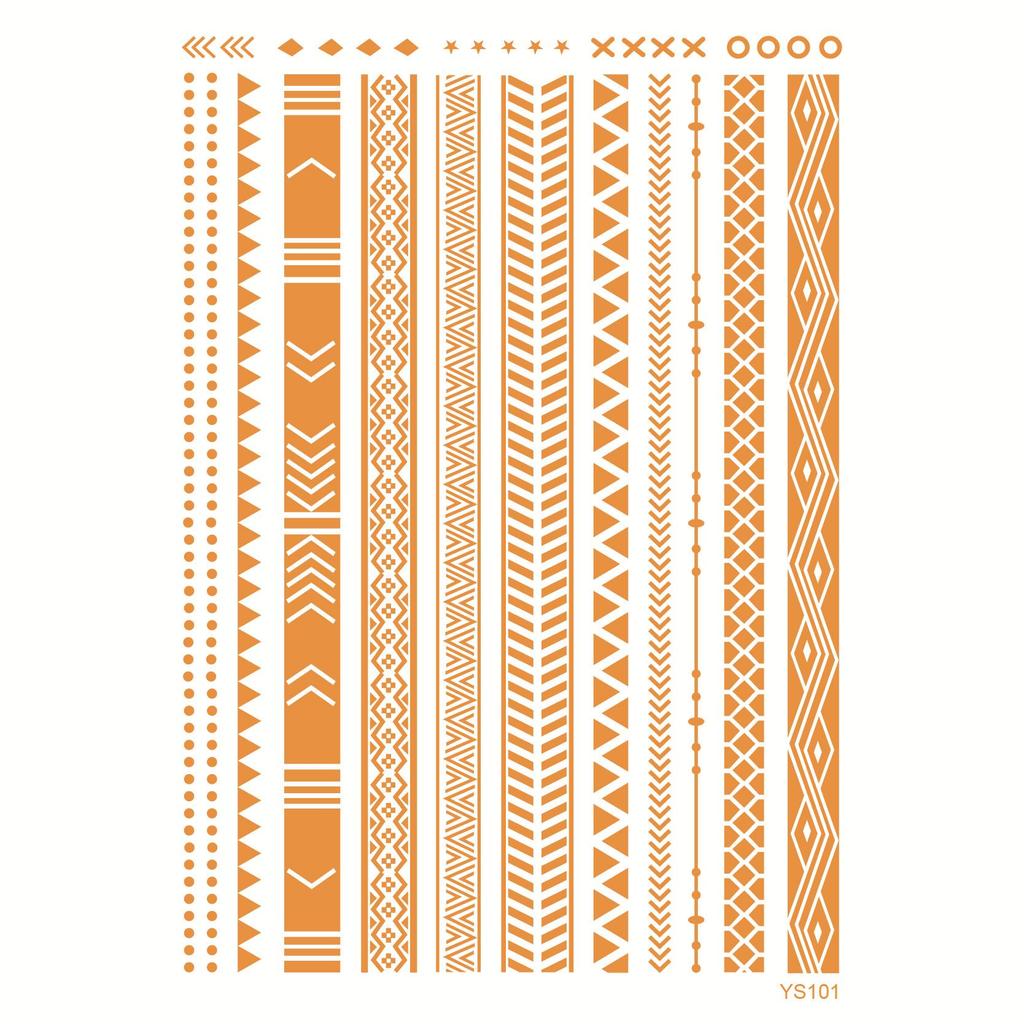 Metal Lace Waterproof Temporary Tattoo Stickers