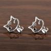 Winking Cat Stud Earrings- 925 Sterling Silver