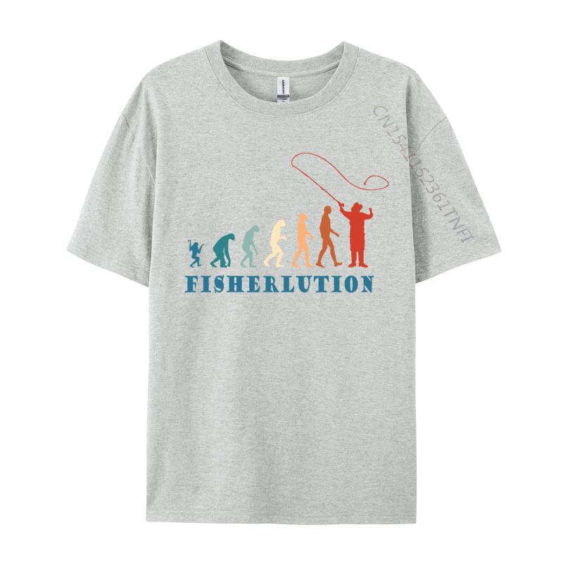 Fisherlution Fisherman Evolution Nymphing Fly Fishing Hip Hop Normal Tshirts Tops & Tees For Male Top T-Shirts Simple Style