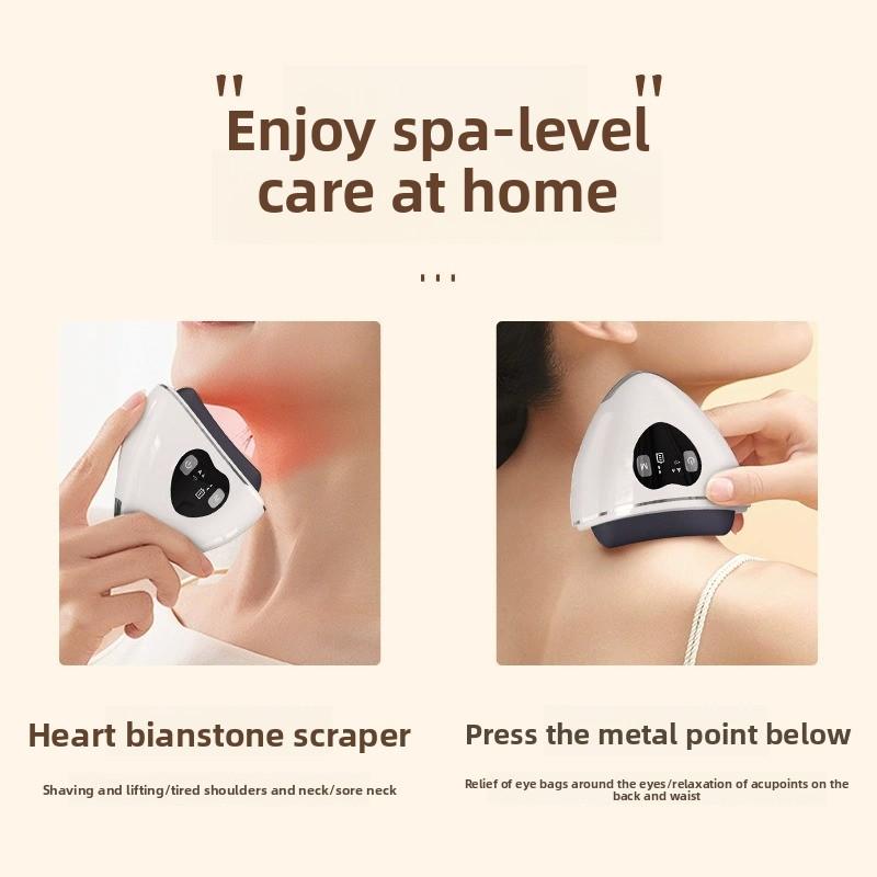 Dispositivo de masaje gua sha eléctrico masajeador facial de calor para cuello y cuerpo