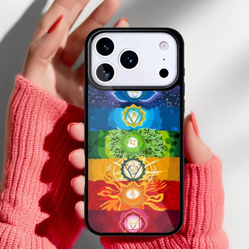 Mandala Chakra Yoga Telefonfodral för iPhone 17 16 15 14 13 Pro Max Baksidesfodral för 12 11 Pro Coque