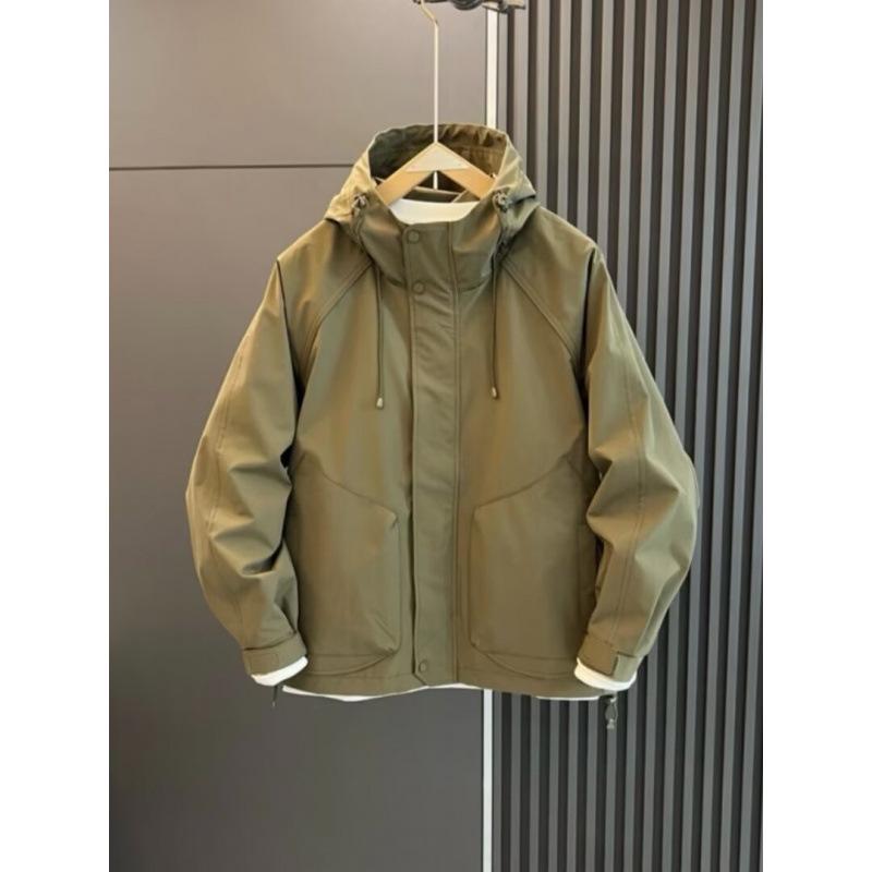 Men's Cotton-Padded Windbreaker: Hooded, Solid Color, Casual Loose-Fit Jacket for Autumn/Winter