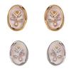 Oil Drop Vintage Earrings Women Ear Jewelry Sweet Stud Earrings Vintage Rose Flower Earrings  Gift