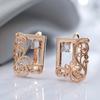 New Hollow Flower Earrings For Women  Rose Gold Fashion Ethnic Bride Wedding Jewelry Unique Natural Zircon Earrings