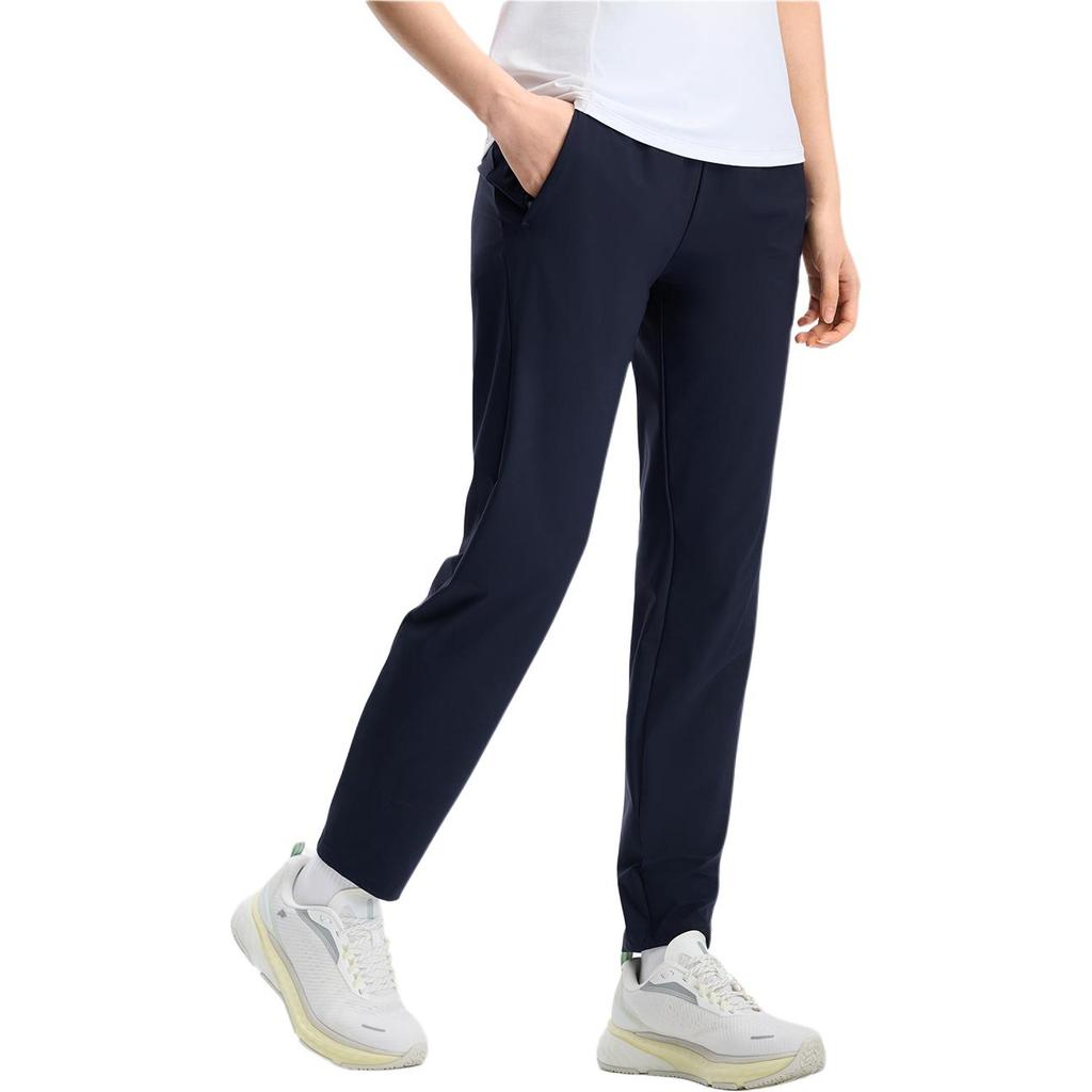 Fila Comfortable Soft Casual Simple Cool Feeling Knitted Sports Pants Women Bottoms Dark-Blue A11W431607FNV