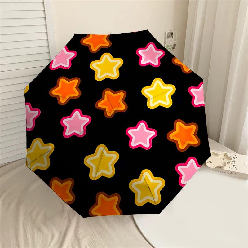 

1PC Star Pattern Umbrella-8-Rib Reinforced Portable Folding Travel Suitable for All Seasons Outdoor Daily Use Is an Ideal Choice -F315