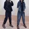 Spring and Autumn Fashion Casual Denim Jacket Spring and Autumn Two-piece Western Style Thin Harem Pants Loose Suit
