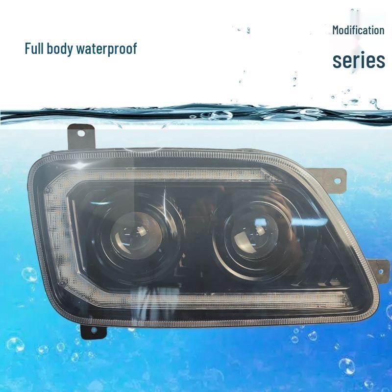 Beiben 80B Headlight Assembly LED Mod V3MT: Dual-Lens Super Bright Smoked.