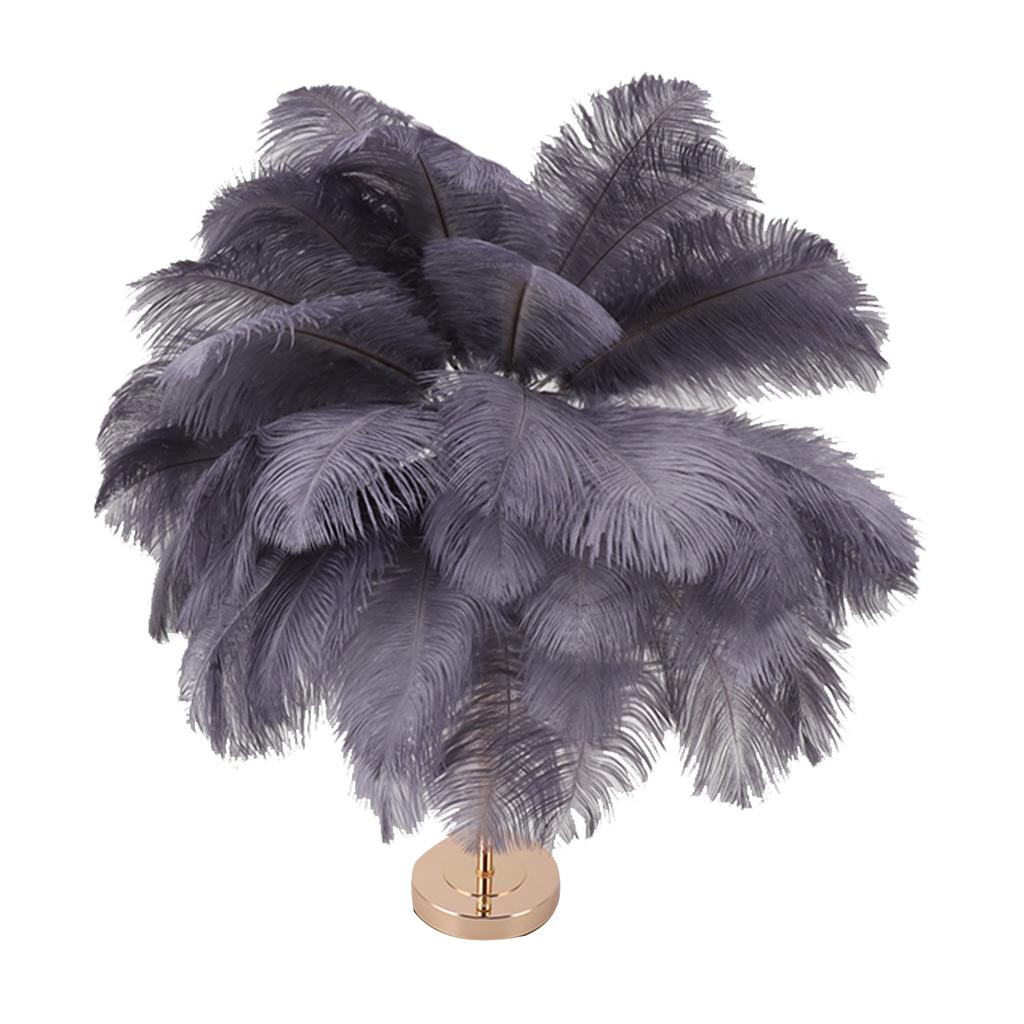 Ostrich Feather Table Lamp Rechargeable Modern Romantic Decoration Lamp Bedroom Bedside Lamp for