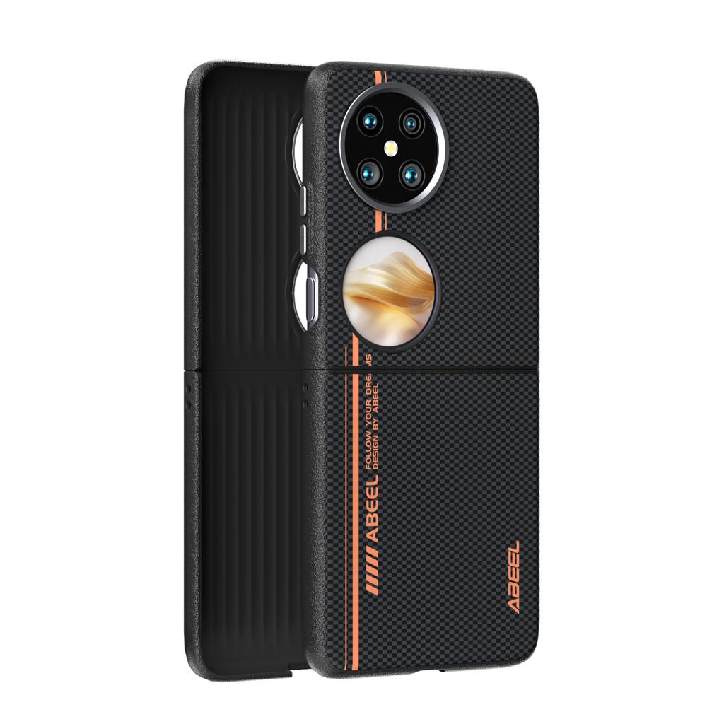 For Huawei Pocket 2 Case Magsafe Slim Carbon Fiber Magnetic Wireless Charger Flip Foldable Folio Case Cover Metal Lens Grip