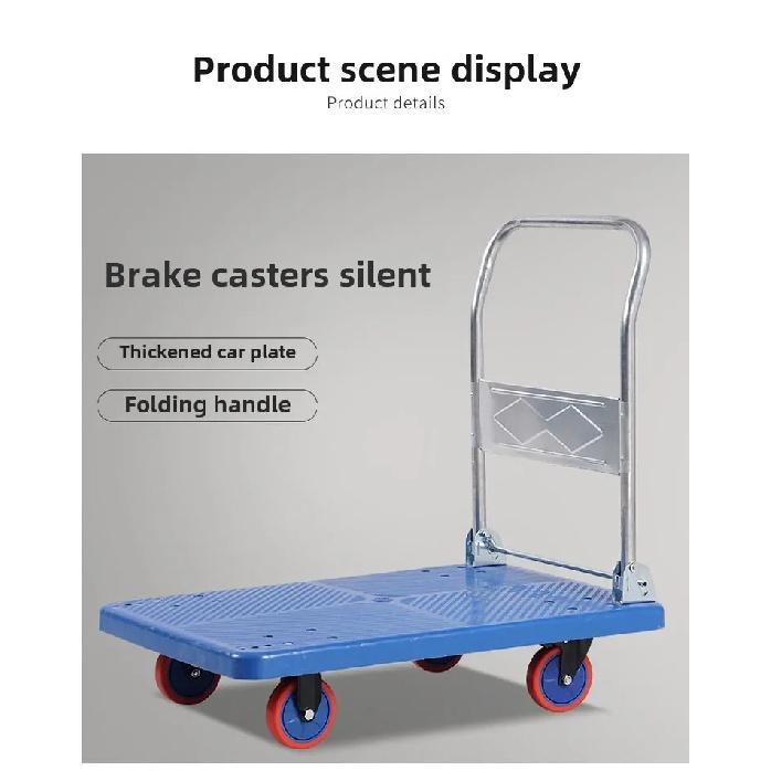 Household Goods Folding Trolley Pull Goods Small Trolley Warehouse Trailer Portable Four-wheel Trolley Handling Flatbed Truck