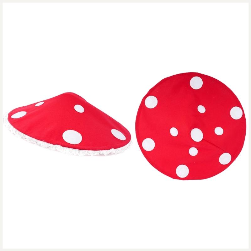 Nonwoven Mushroom Cap Lace Trim Headgear For Halloween Costume Cosplay Event And Theme Party Gathering Photography