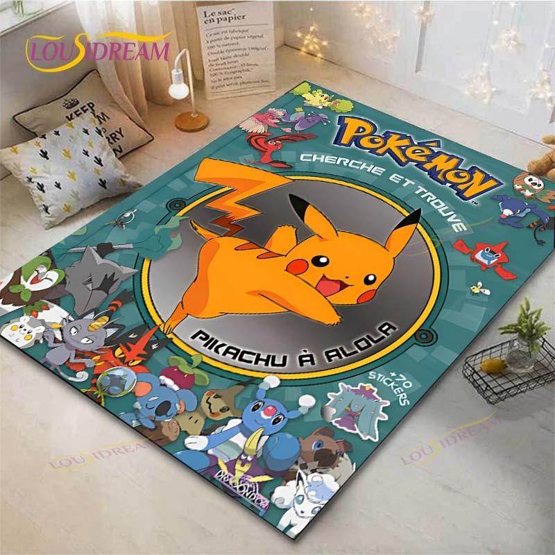Pokémon Pikachu Teppich Wohnzimmer Schlafzimmer Bettvorleger Arbeitszimmer Computerstuhl Heimtextilien Fußmatte Teppich
