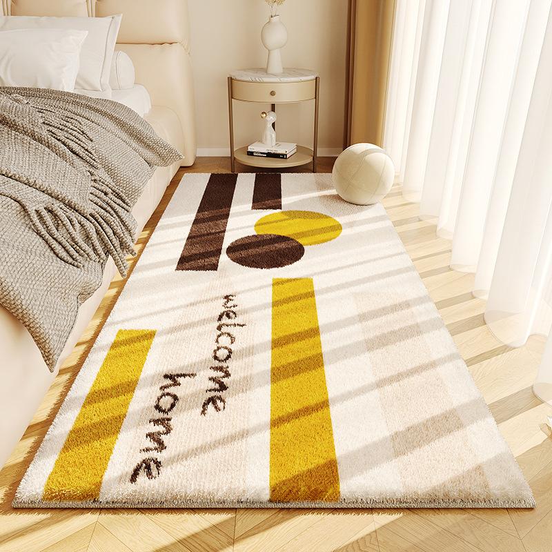 Simple Cream Style Faux Cashmere Living Room Fluffy Rugs Home Decor Bedroom Cloakroom Bedside Non-Slip Rugs