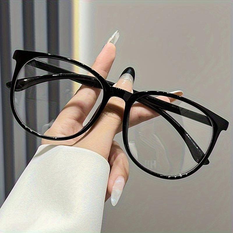 1pc/2pcs Classic Full Frame Glasses Oval Design Transparent Lenses Lightweight and Fashionable Accessory