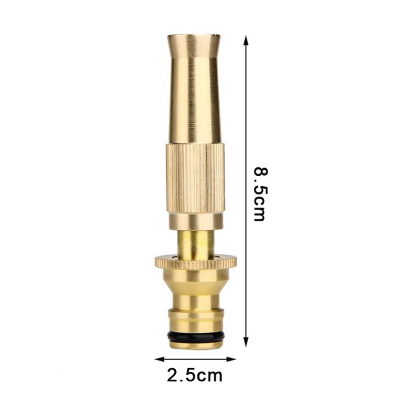 Brass Spray Nozzle Water Gun High Pressure Direct Jet Quick Connecting Device for Washing Cars Watering Plants Garden