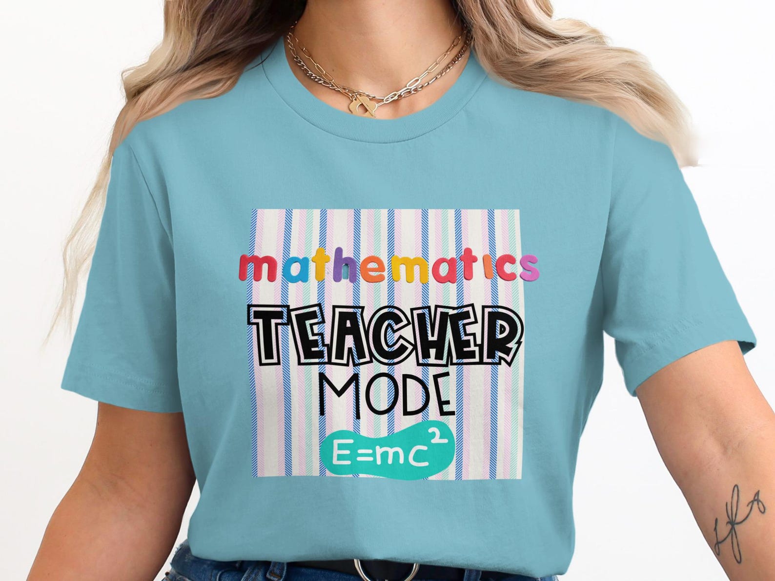 Mathematics Teacher T-Shirt, Fun Teacher Mode Math Lover, Back to School Educator top, Funny Math Teacher Apparel S