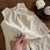 Set Estivo Sottile Comodo per Bambine, Taglia Media, Top a Maglia Senza Maniche + Pantaloni Pizzo Set Due Pezzi