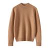 Women's Versatile Cashmere Sweater - Half-High Neck, Thick Pure Color Pullover, Loose Knit Wool Base Layer for Autumn and Winter