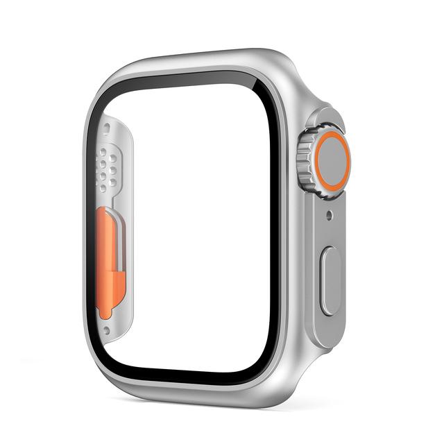 Screen Protector for Apple Watch Case 45mm 40mm 44mm 41mm 42mm 38mm PC Cover+Glass Film Change To Ultra Series 9 8 7 6 5 4 3 SE
