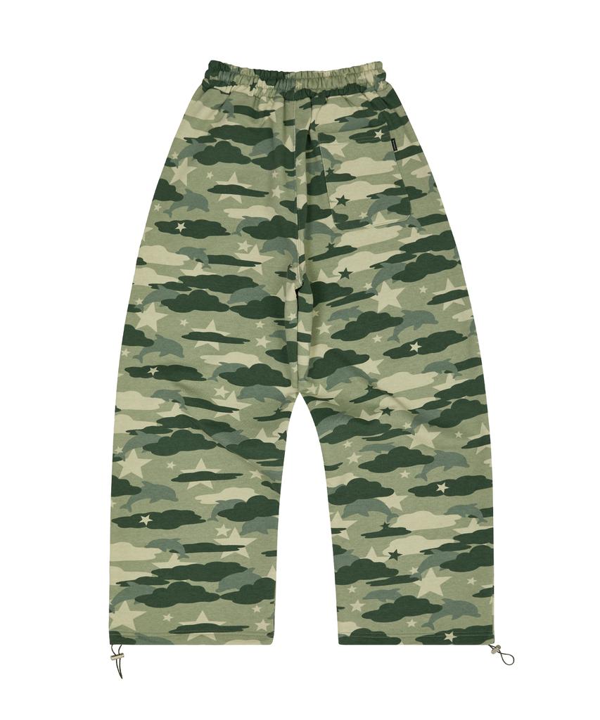 WAIKEI Big Star Applique Sweatpants Camo