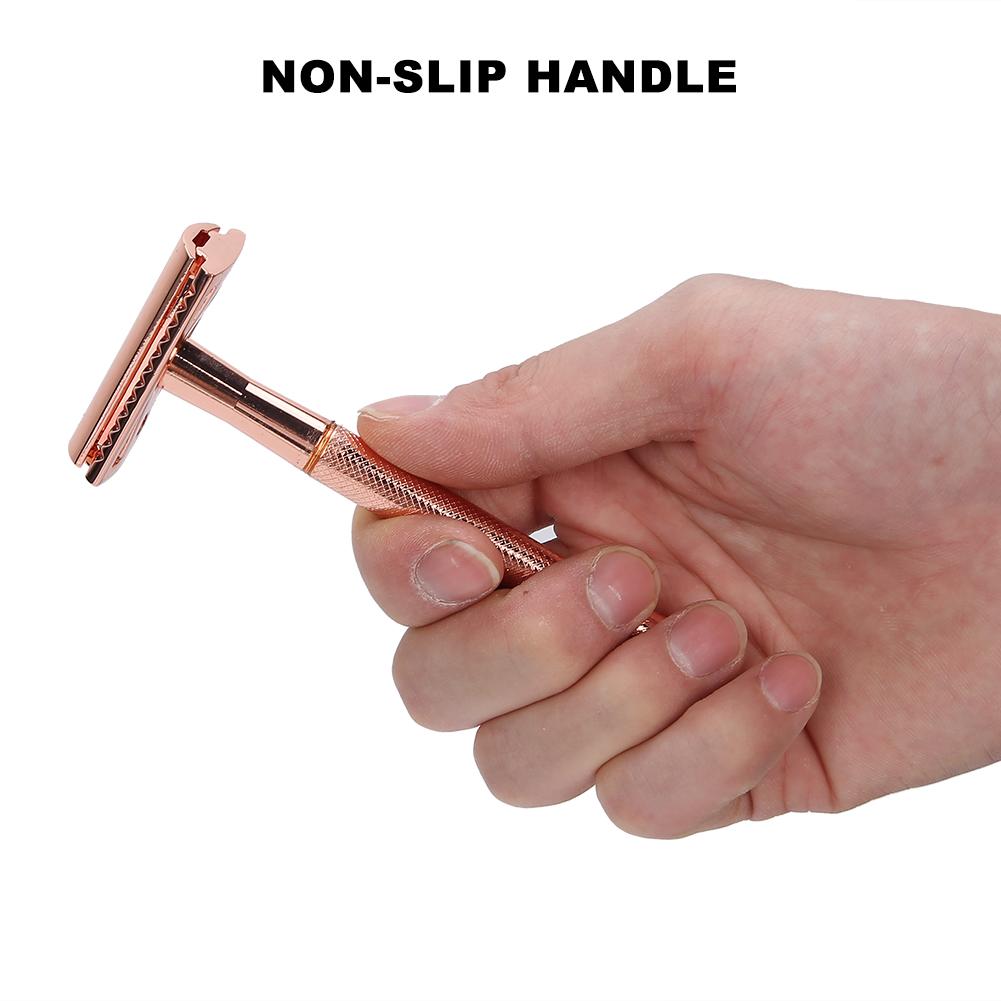Men Manual   Zinc Alloy NonSlip CloseFitting DoubleSided Blade Shaving Knife(Silver )