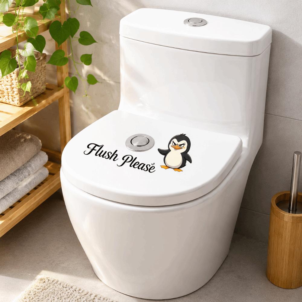 PVC Bathroom Decal Waterproof Wall Sticker Cartoon Toilet Sticker Home Decor