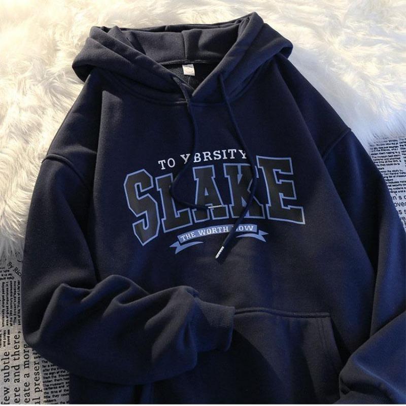Women Long Sleeve Hooded O Neck Loose Pullovers Female Tops Solid Color Sweatshirts