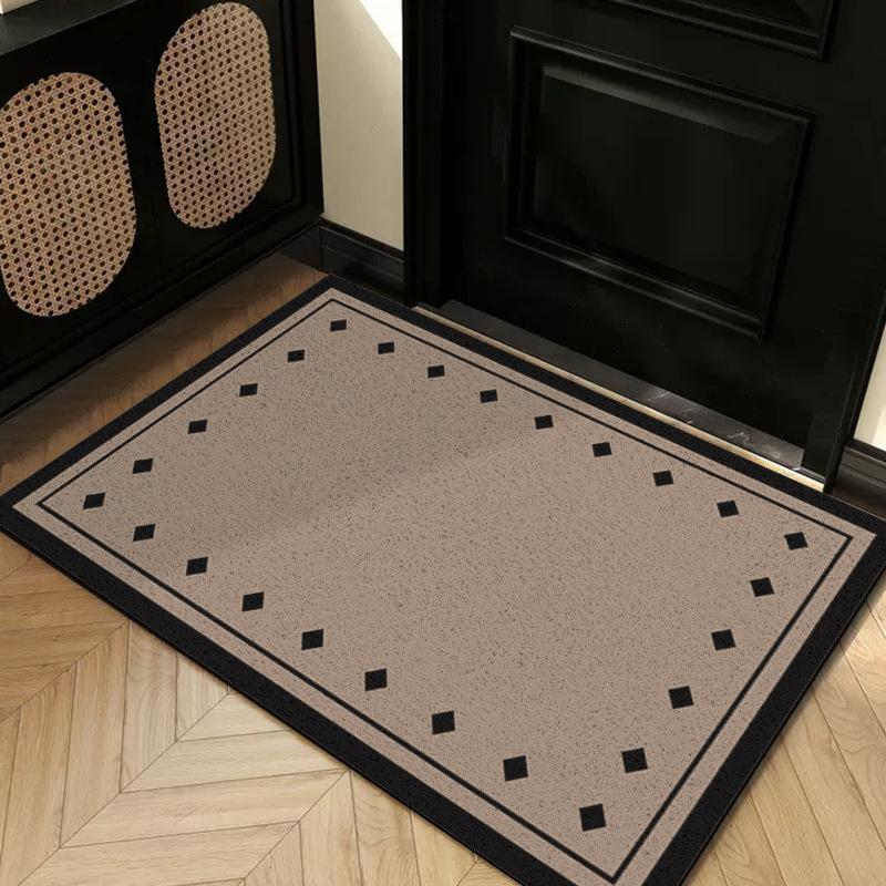 Entry Door Floor Mat Light Luxury Geometric Porch Scraping Mud Rubbing Soil Easy To Take Care Of Foot Pad Door Wear-Resistant Non-Slip Silk Ring Floor