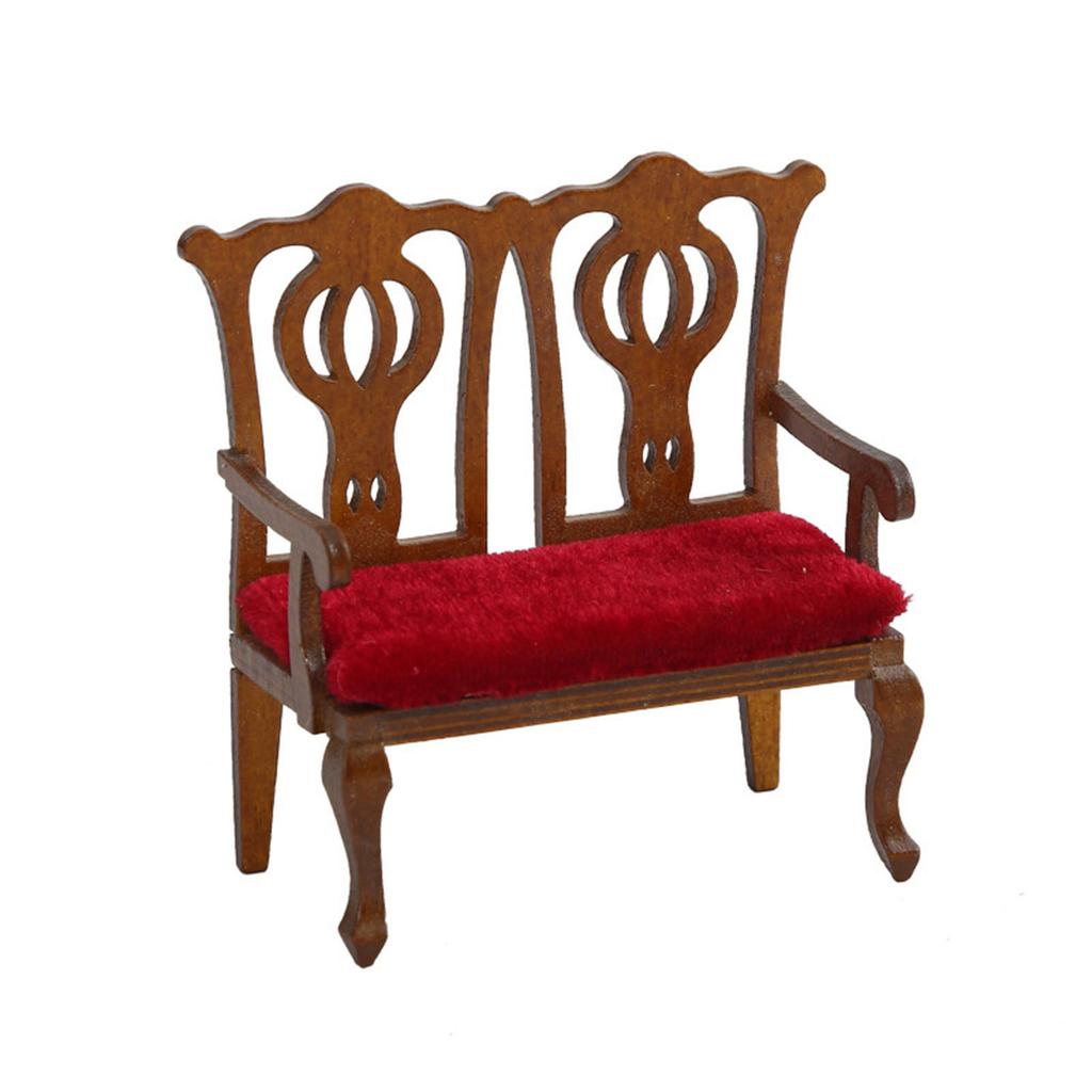 1/12 Dollhouse Miniature Sofa Chair with Cushion Furniture Model Figure For Living Room And Bedroom Scene Decoration