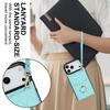 For iPhone 17 Pro Max Case RFID Blocking Card Bag Leather + TPU Crossbody Phone Cover with Ring Kickstand