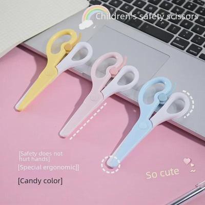 Children's Cartoon Safety Scissors: Anti-Pinch, Elastic, Plastic for Students