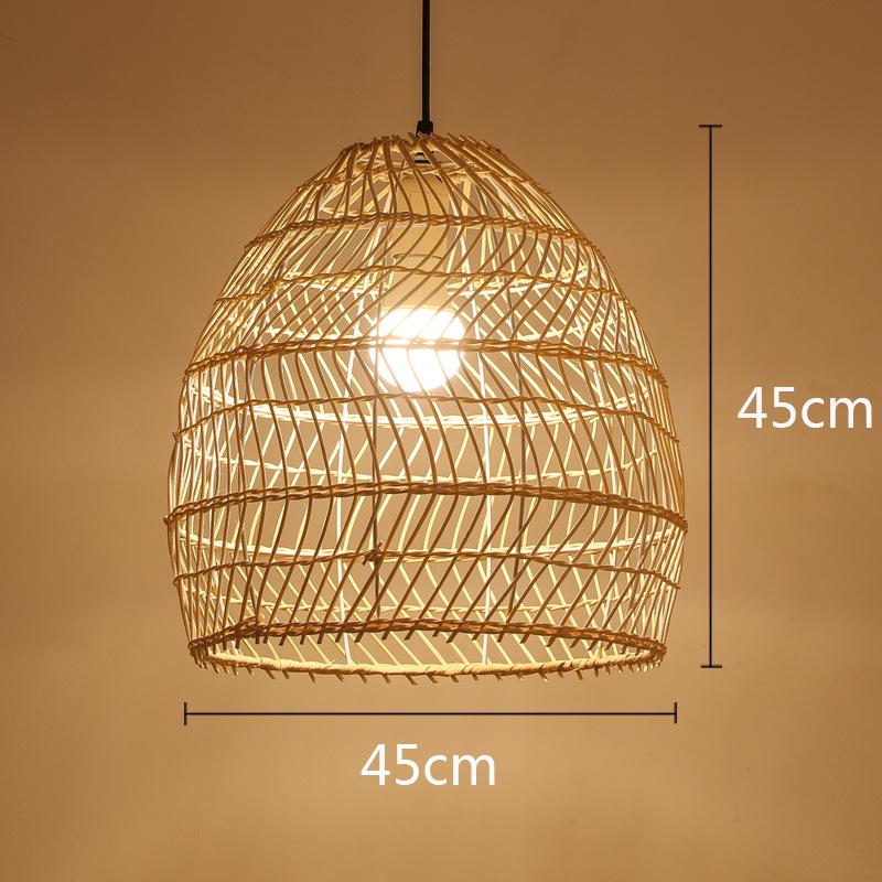 Retro Zen Bamboo Weaving Pendant Lamp for Restaurants & Teahouses
