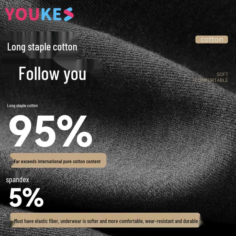Youkeshu Men's Antibacterial Cotton Boxer Briefs